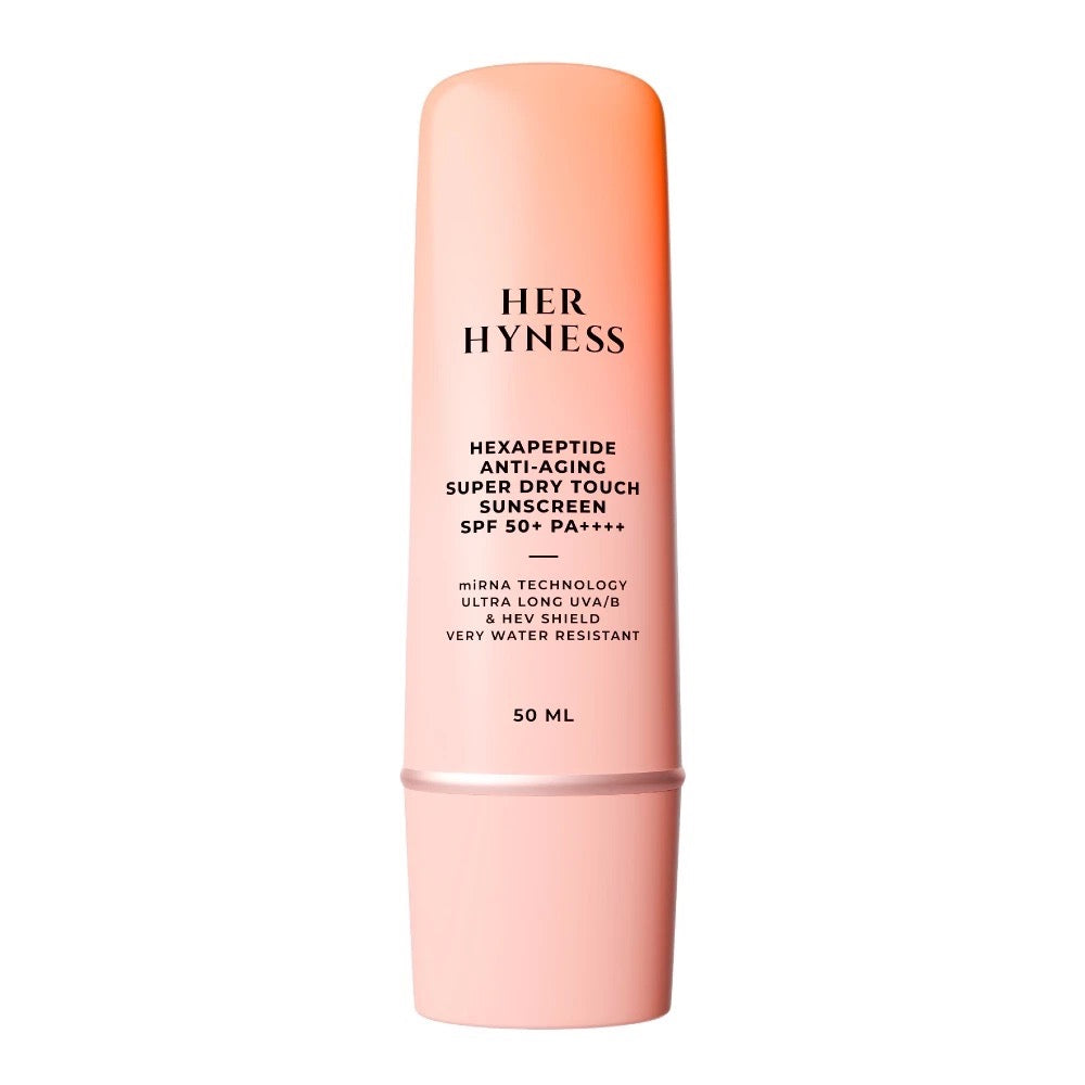 HER HYNESS Hexapeptide anti-aging sunscreen spf 50+ pa++++ กันแดดสูตรกันน้ำ กันเหงื่อ (30ml/50ml)