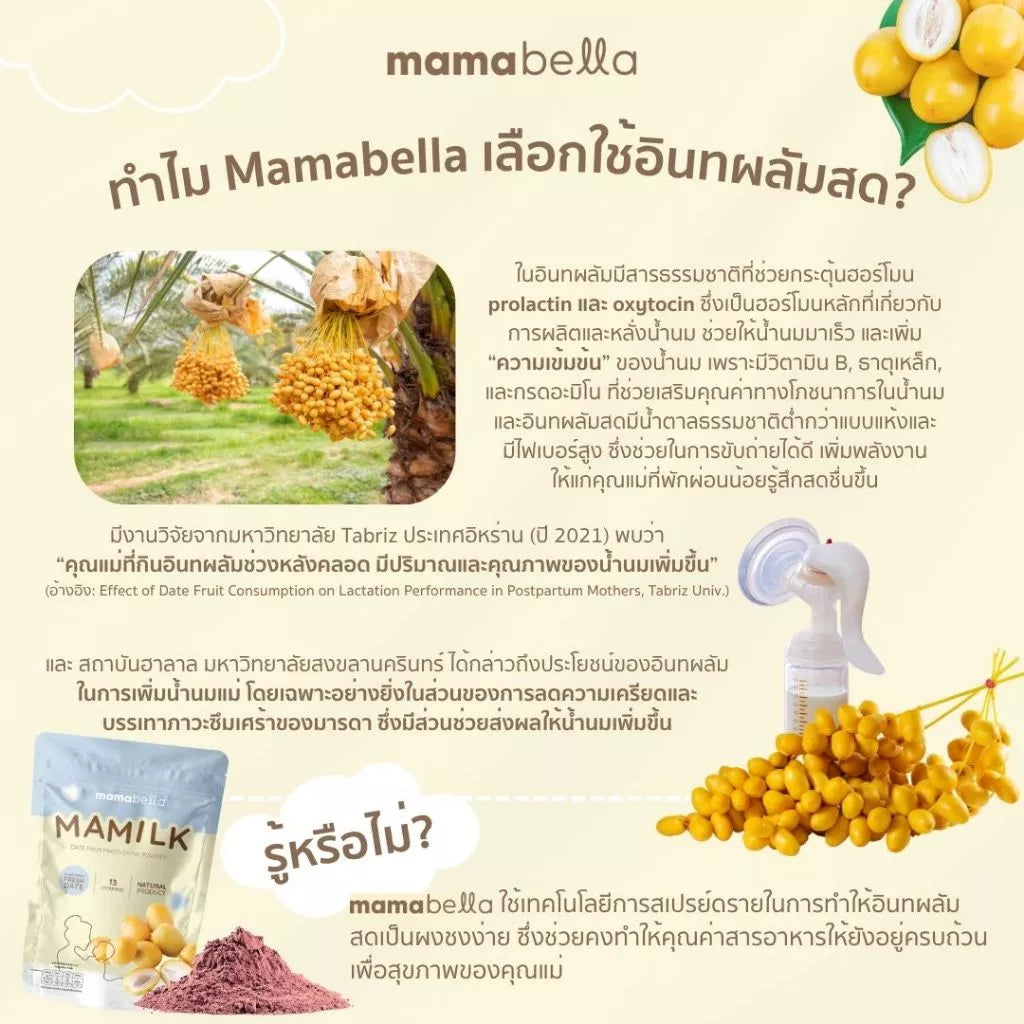 ⛔️ (Pre-order) Mamabella Mamilk น้ำชงอินทผลัมสด บำรุงน้ำนม เสริมพลังคุณแม่