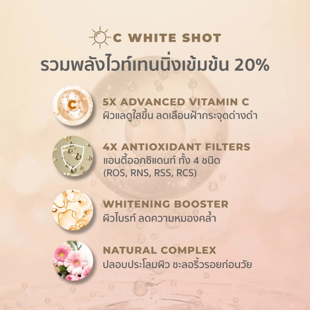 ⛔️ (Pre-order) Her Hyness Double Ampoule C White + Youth Shot แอมพูลบำรุงผิวเข้มข้น 30ml