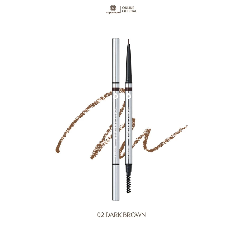 (Pre-order) SUPERMOM 2IN1 SLIM EYEBROW PENCIL ดินสอเขียนคิ้ว (มี3เฉดให้เลือก)