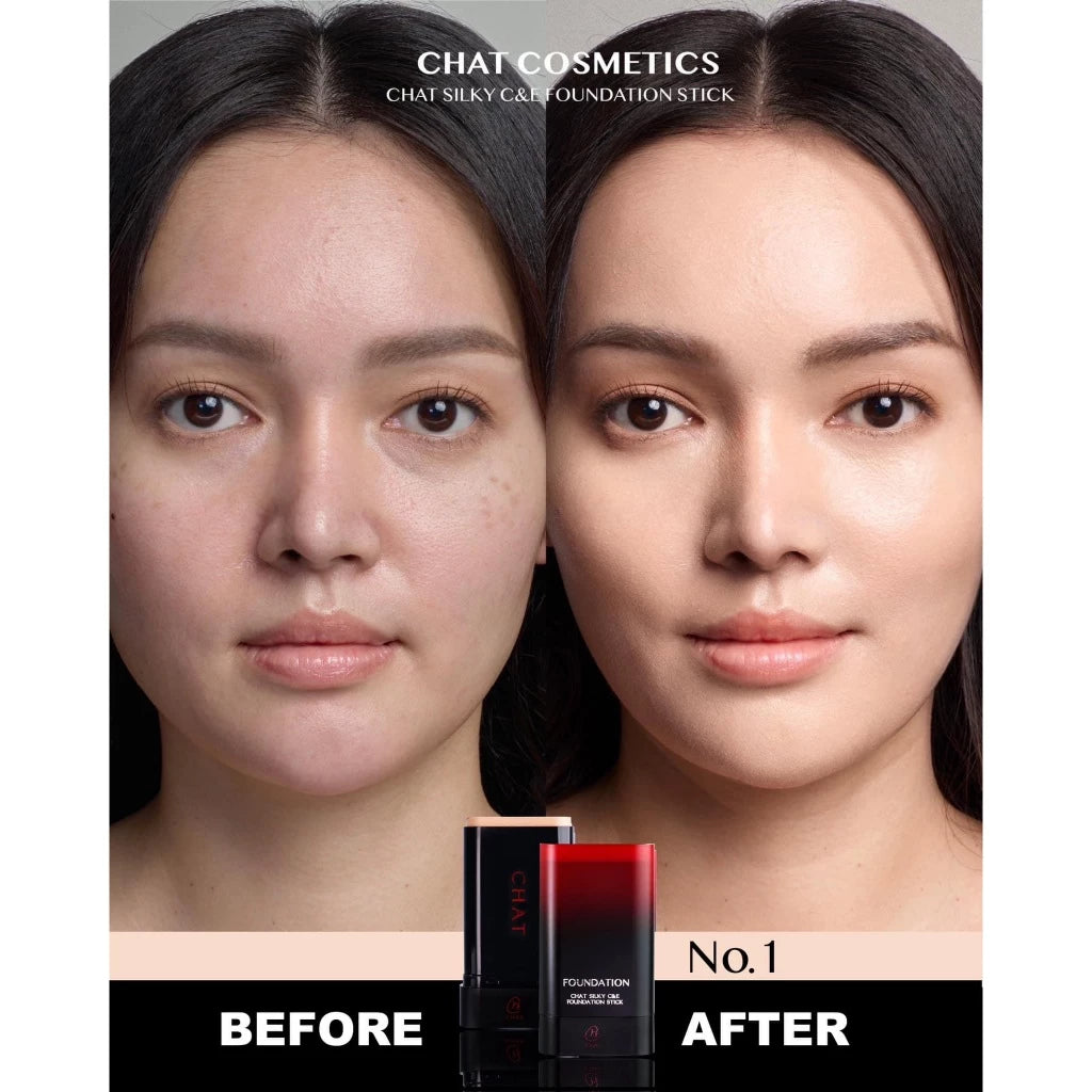 CHAT Silky C&E Foundation Stick รองพื้นสติ๊กน้องฉัตร ปาดเดียวสวยเป๊ะ (มี4เฉด)