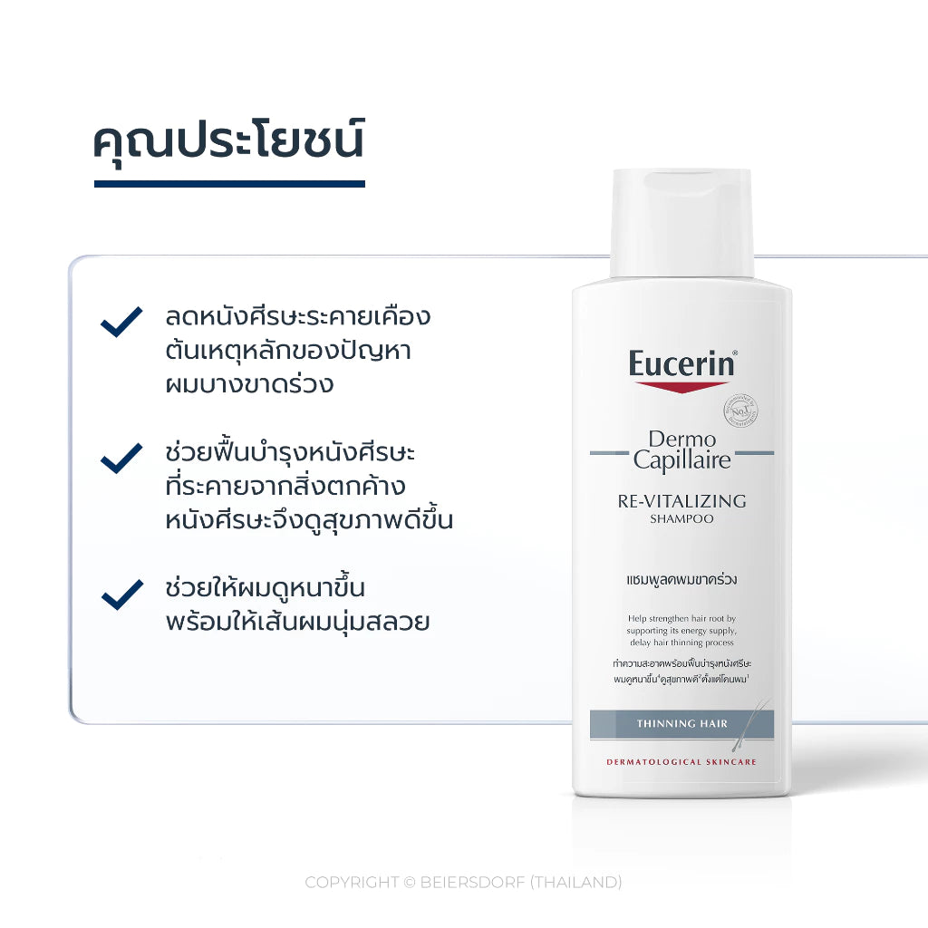 ⛔️ (Pre-order) Eucerin DermoCapillaire Shampoo Thinning Hair 250ml แชมพูลดปัญหาผมขาดหลุดร่วง