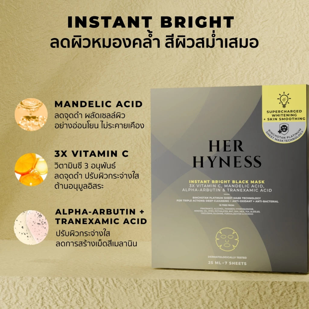 ⛔️ (Pre-order) Her Hyness Black Mask Sheet Trial Set 4 แผ่น