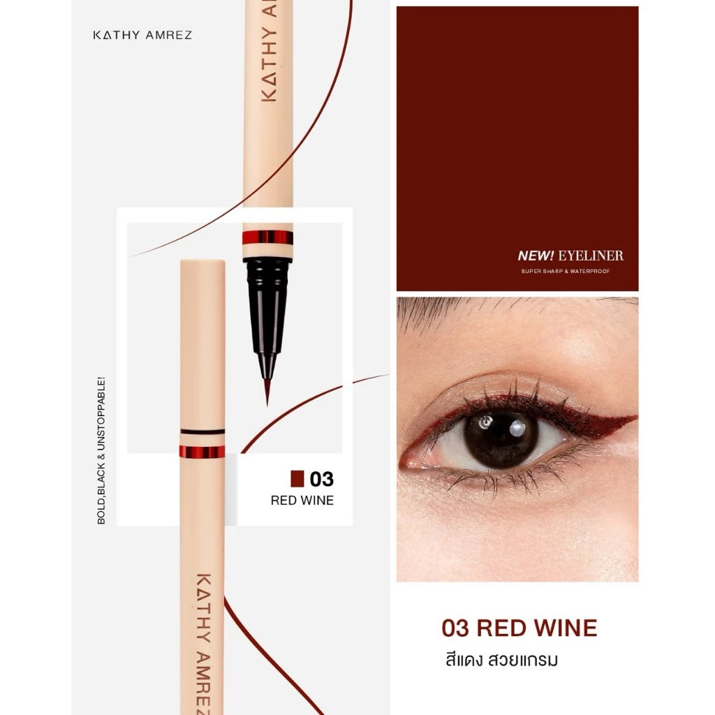 ⛔️ (Pre-order) KATHY AMREZ Eyeliner Super Sharp & Waterproof อายไลเนอร์ เส้นเล็ก 0.01 mm.