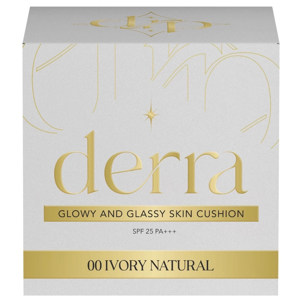 ⛔️ (Pre-order) DERRA Glowy And Glassy Skin Cushion SPF25 PA+++ – คุชชั่นผิวโกลว์ ปกปิดดี คุมมัน ติดทน 10g