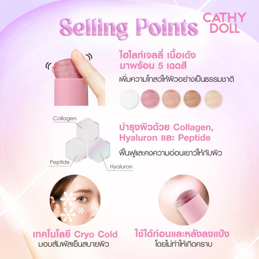 ⛔️ (Pre-order) Cathy Doll Jelly Highlighter  ไฮไลท์เนื้อเจลลี่ (มี5เฉดให้เลือก)