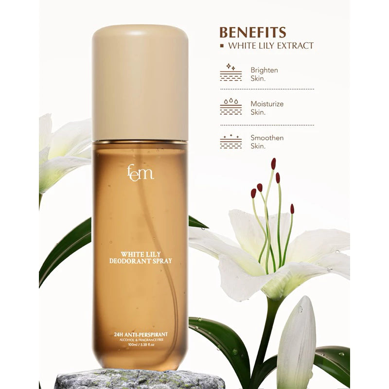 ⛔️ (Pre-order) FEM White Lily Deodorant Spray สเปรย์ระงับเหงื่อและกลิ่นกาย 100ml.
