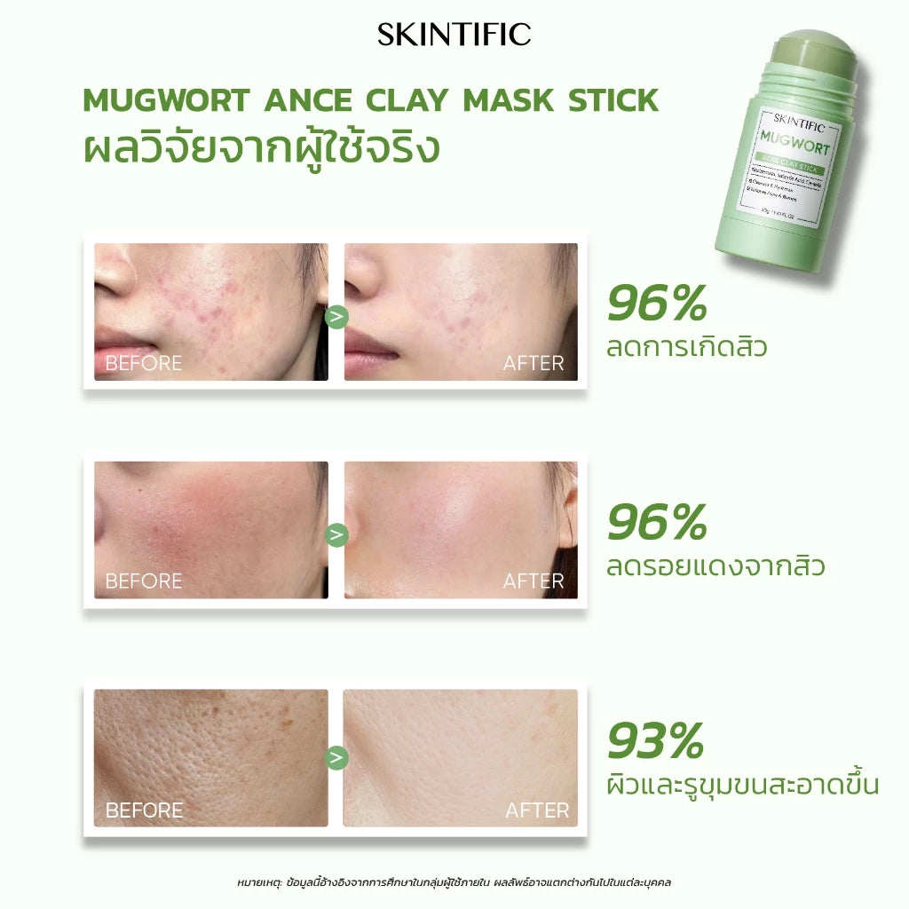 ⛔️ (Pre-order) SKINTIFIC Clay Mask Stick Mugwort  มาร์คโคลน ลดสิว หน้าใส ลดสิวเสี้ยน 40g.