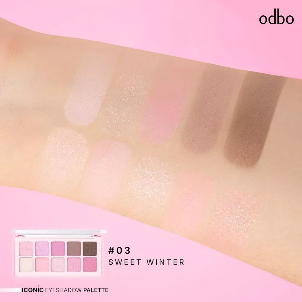 ⛔️ (Pre-order) ODBO Iconic Eyeshadow Palette – พาเลทอายแชโดว์ 10 สี แมทท์ & ชิมเมอร์ สีชัด เบลนด์ง่าย
