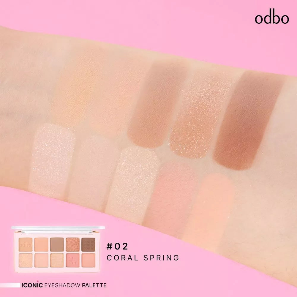 ⛔️ (Pre-order) ODBO Iconic Eyeshadow Palette – พาเลทอายแชโดว์ 10 สี แมทท์ & ชิมเมอร์ สีชัด เบลนด์ง่าย