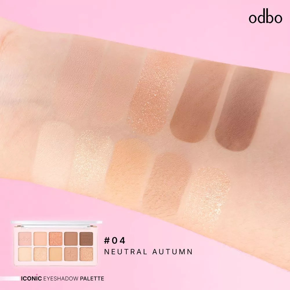 ⛔️ (Pre-order) ODBO Iconic Eyeshadow Palette – พาเลทอายแชโดว์ 10 สี แมทท์ & ชิมเมอร์ สีชัด เบลนด์ง่าย