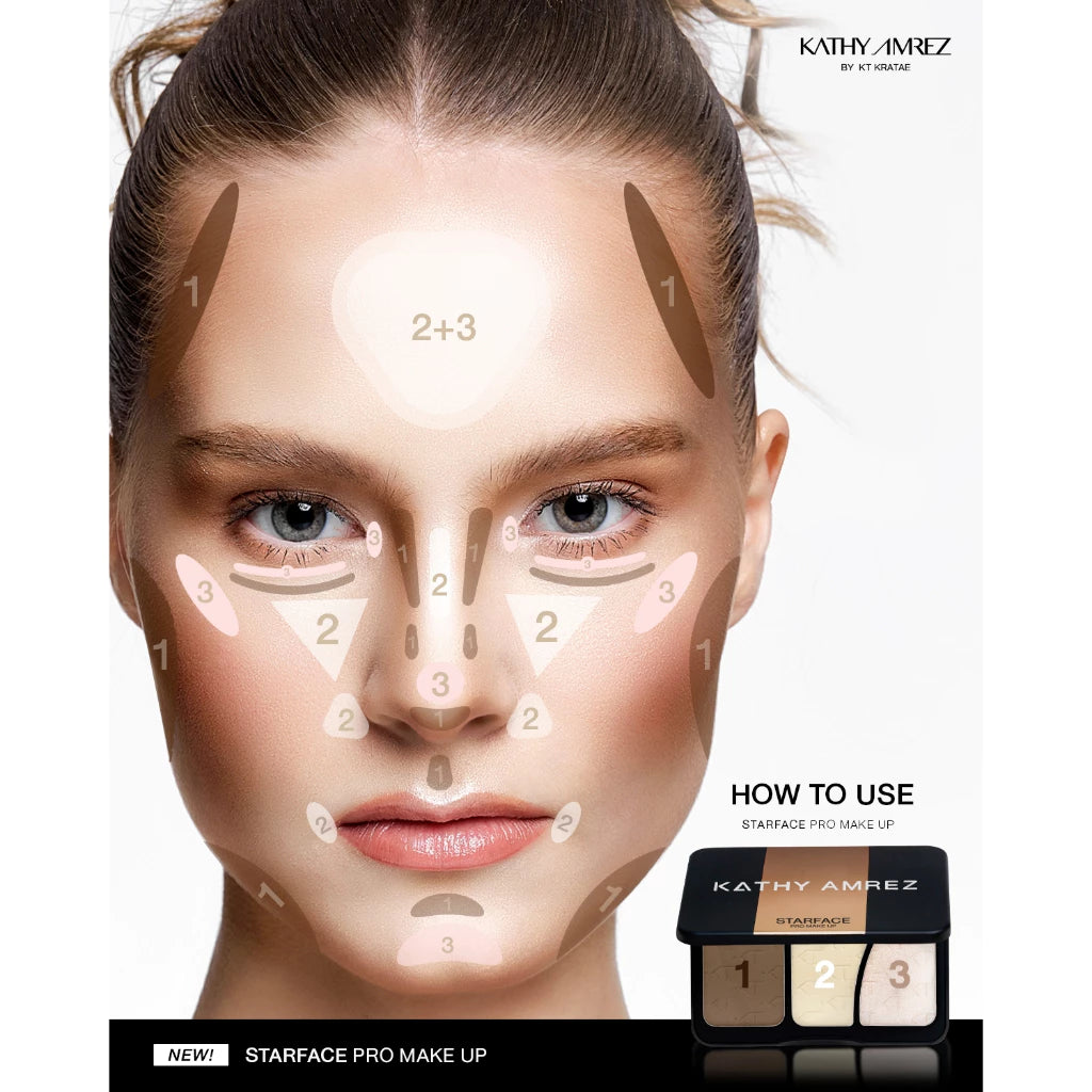 ⛔️ (Pre-order) KATHY AMREZ Starface Pro Make Up พาเลทหน้าเรียวสวยพุ่ง ทุกมิติ 9.3g.