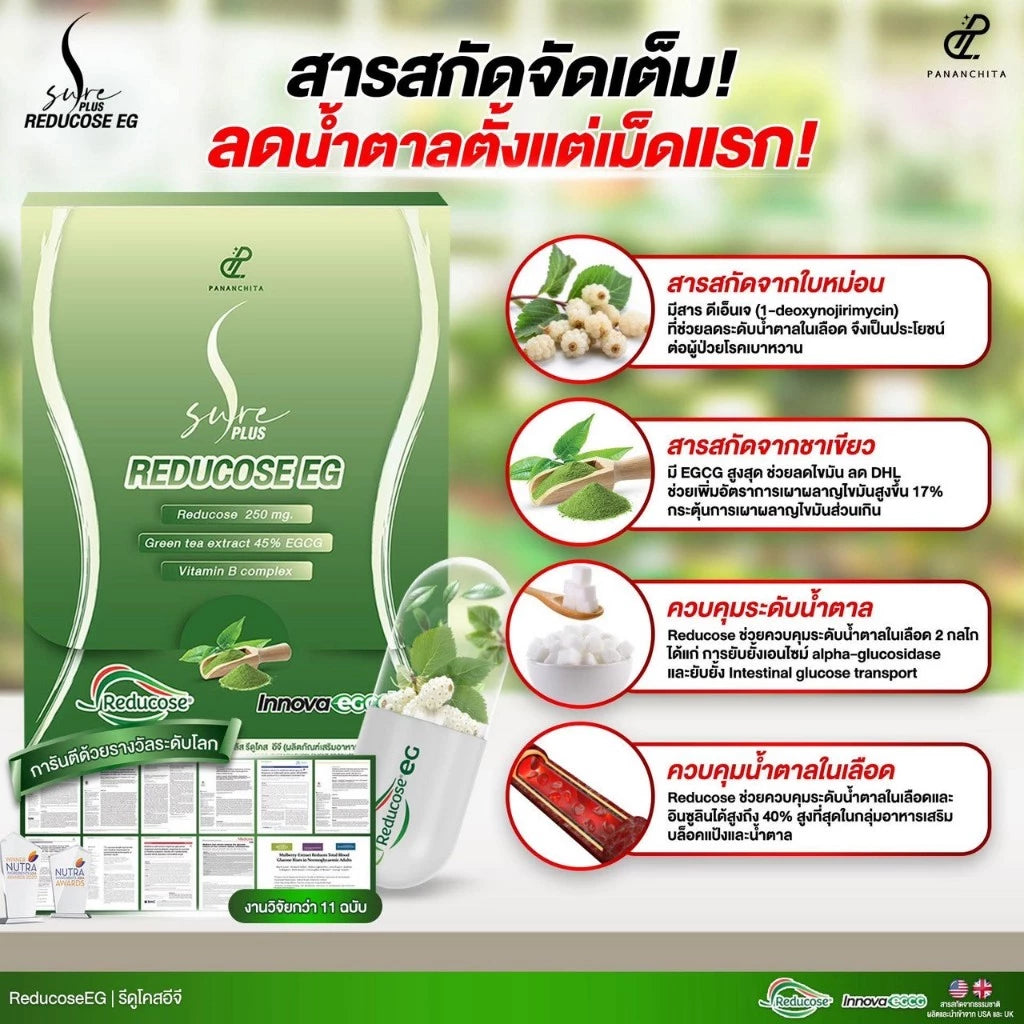 PANANCHITA Reducose EG รีดูโคสอีจี เอสชัวร์พลัส 1 กล่อง บรรจุ 10 แคปซูล