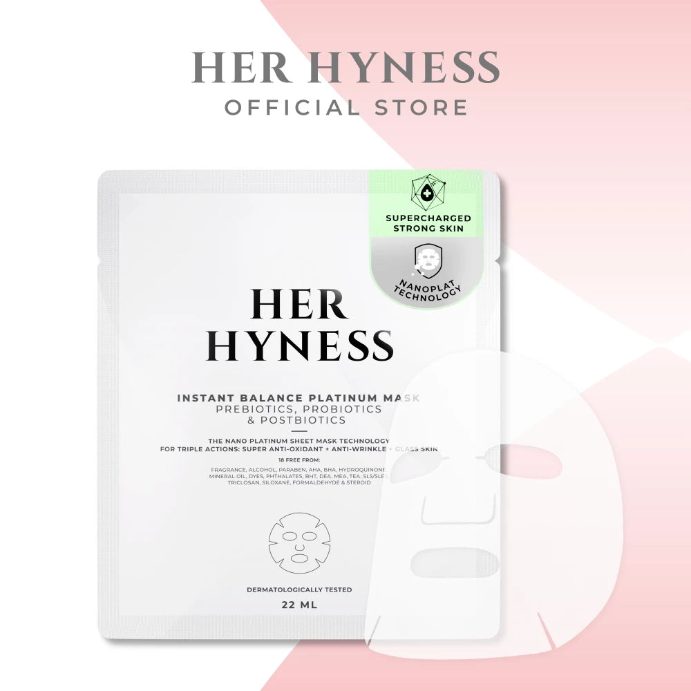 ⛔️ (Pre-order) Her Hyness Nano Platinum Mask Sheet Trial Set เซต 4 แผ่น (สูตรละ 1 แผ่น)