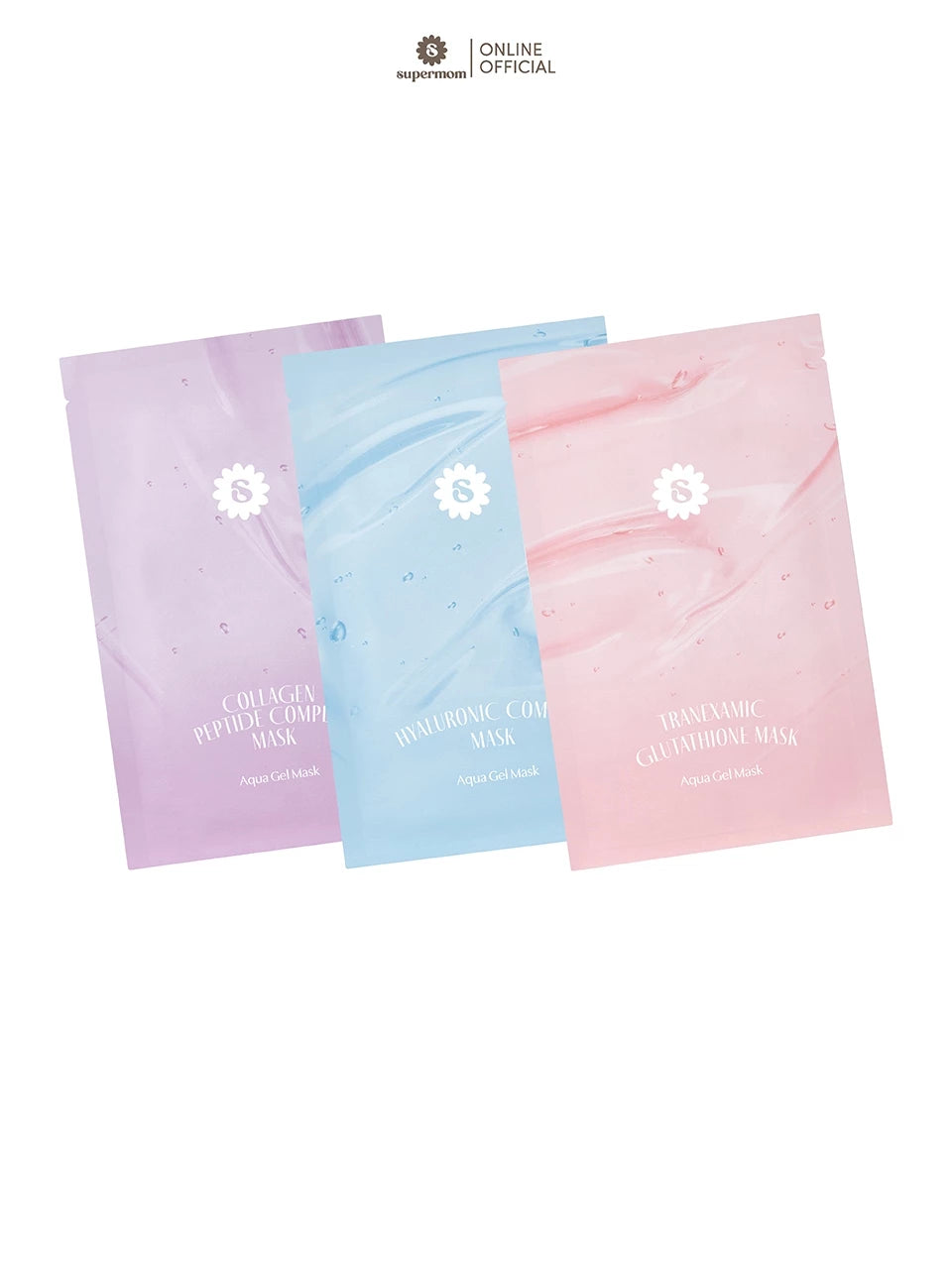 ⛔️ (Pre-order) SUPERMOM l AQUA GEL MASK มาส์กชีท แผ่นบาง แนบหน้า แบบซอง 1 แผ่น (เลือกสูตรได้)