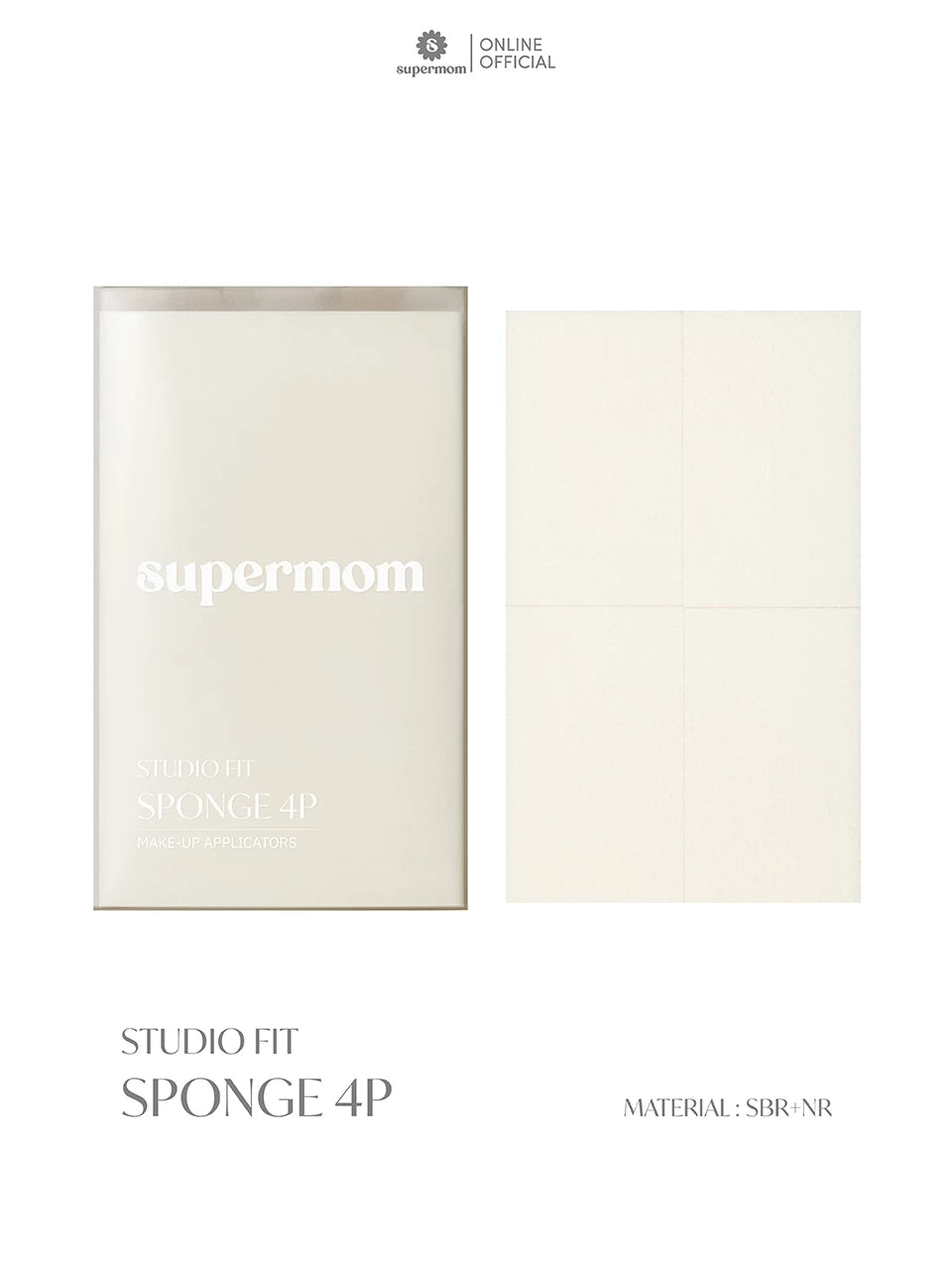 (Pre-order) SUPERMOM STUDIO FIT SPONGE 4P ฟองน้ำตบรองพื้นแบบแห้ง