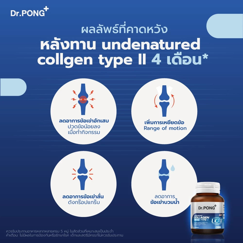 (Pre-order) Dr.PONG Undenatured Collagen Type II บำรุงข้อเข่า ลดปวดข้อ 40mg 30แคปซูล