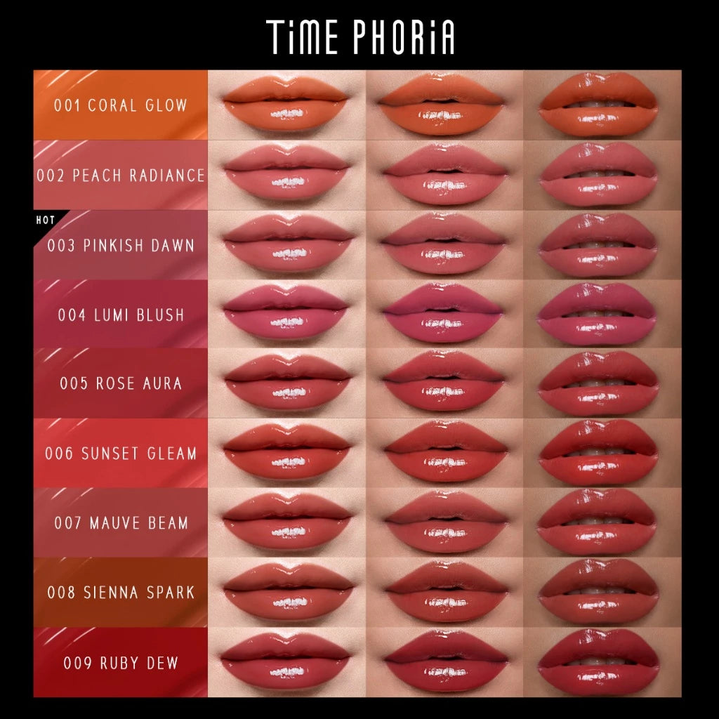 ⛔️ (Pre-order) TIME PHORIA Spectra Ultra Stay-Shine Transfer Proof Lip Vinyl ลิปไวนิลบางเบา สีชัด ติดทน