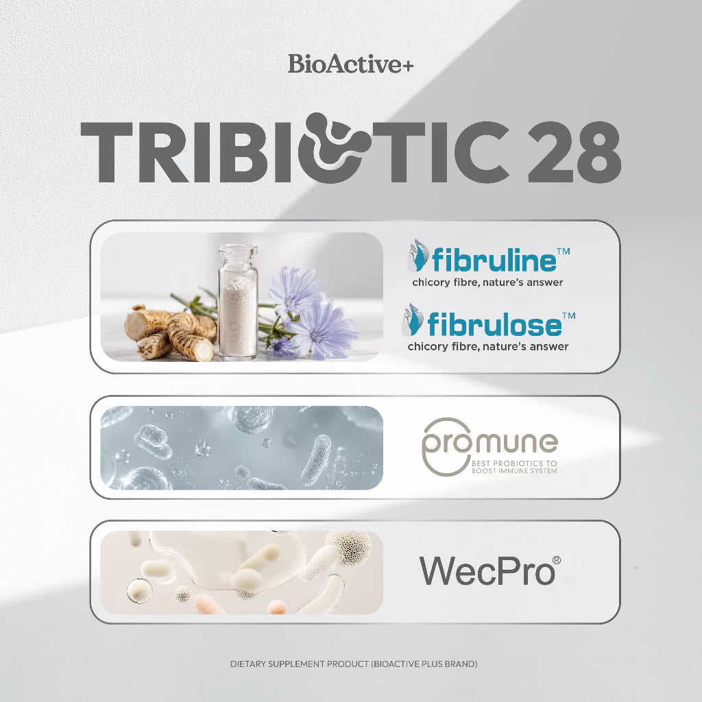 BioActive+ TriBiotic 28 ไตรไบโอติก จุลินทรีย์รวม 28 ชนิด ผลิตภัณฑ์เสริมอาหารดูแลลำไส้ครบวงจร 15 ซอง 💖 coming soon