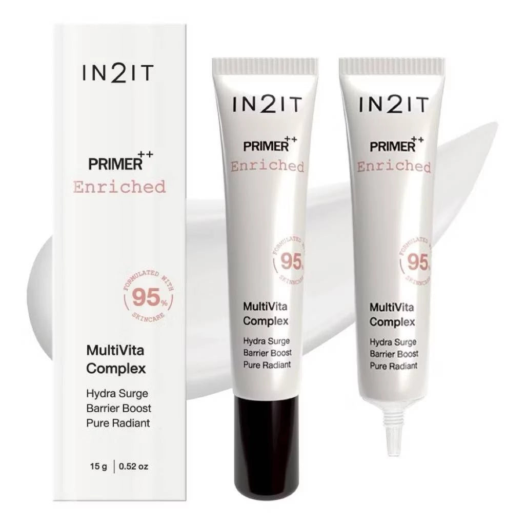 IN2IT Primer++ Enriched อินทูอิท ไพรเมอร์วิตามินผิว เบลอรูขุมขน ผิวดูฟุ้ง ไม่ตกร่อง ไม่เป็นคราบ 15g.