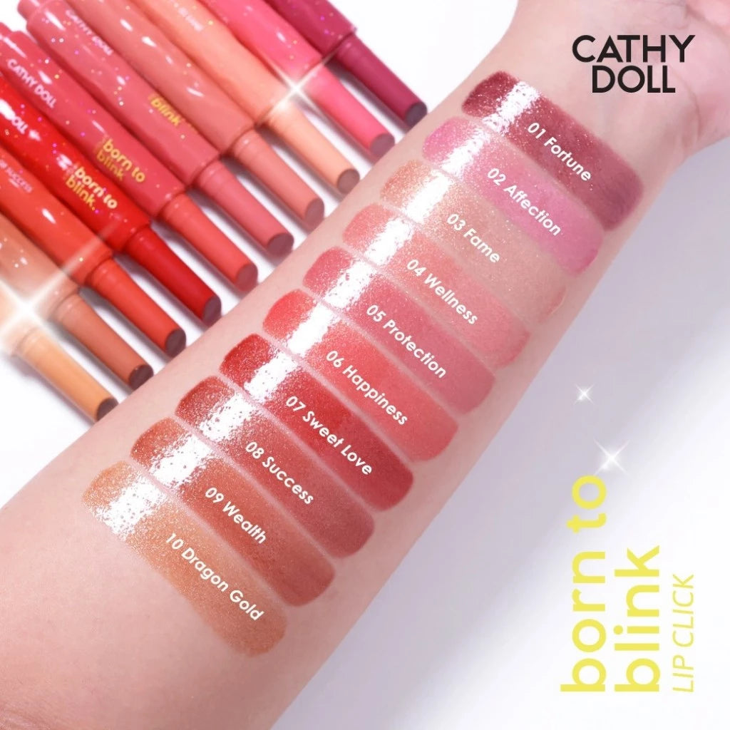 (Pre-order) CATHY DOLL Born To Bling Lip Click ลิปคลิกกลอสซี่บาล์ม สีชัดในปาดเดียว 2g.