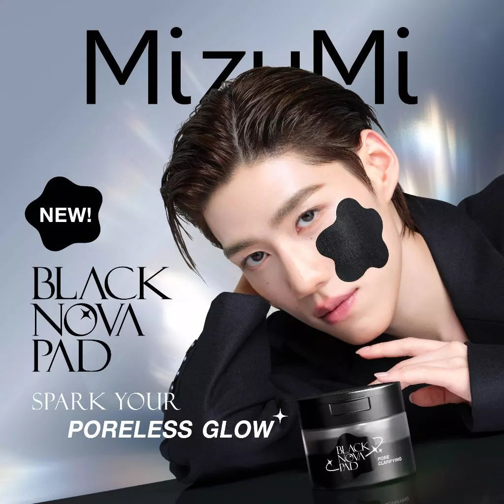 ⛔️ (Pre-order) MizuMi black nova toner pad pore clarifying (80 แผ่น)สูตรเพื่อผิวเป็นสิว