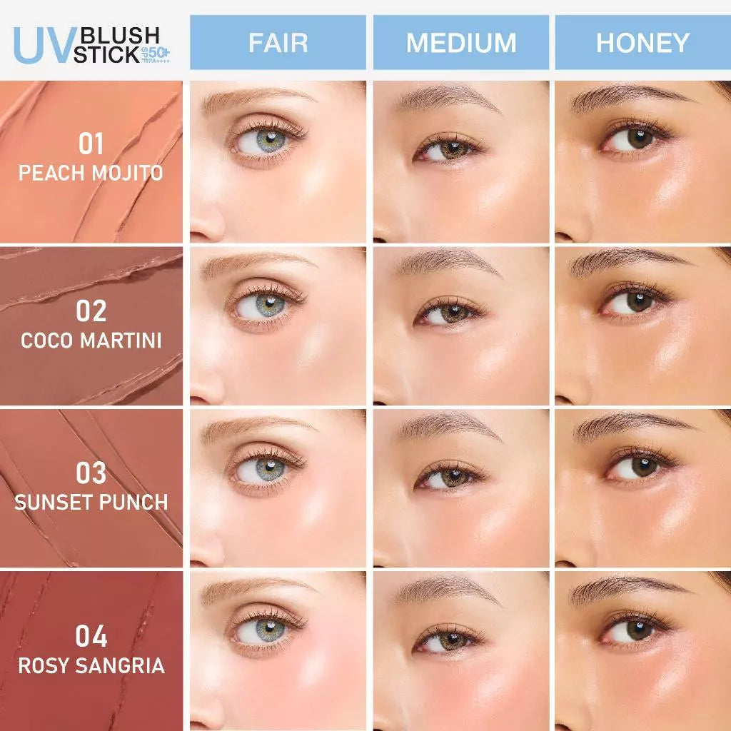 ⛔️ (Pre-order) MizuMi UV Blush Stick SPF50+ PA++++ บลัชกันแดด แก้มกระจก (มีเฉดให้เลือก)