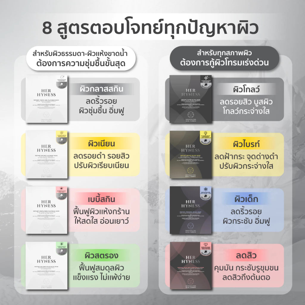 ⛔️ (Pre-order) Her Hyness Nano Platinum Mask มาส์กนาโนแพลทินัม ผิวเนียนใส 7 แผ่น