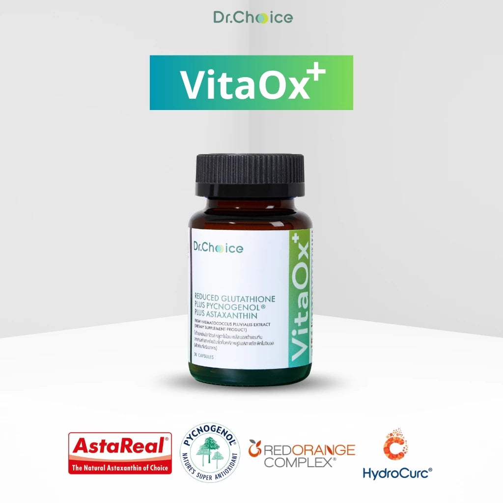 Dr. Choice VitaOx+ Reduced Glutathione Plus Pycnogenol Plus Astaxanthin 30 แคปซูล