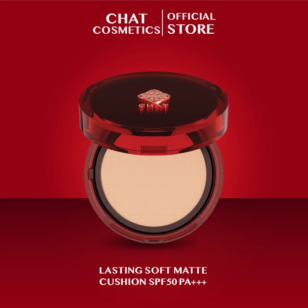 ⛔️ (Pre-order) CHAT COSMETICS Lasting Soft Matte Cushion SPF50PA+++ คุชชั่นเนื้อแมตต์บางเบา ผิวสวย Soft Matte Finish 14g.