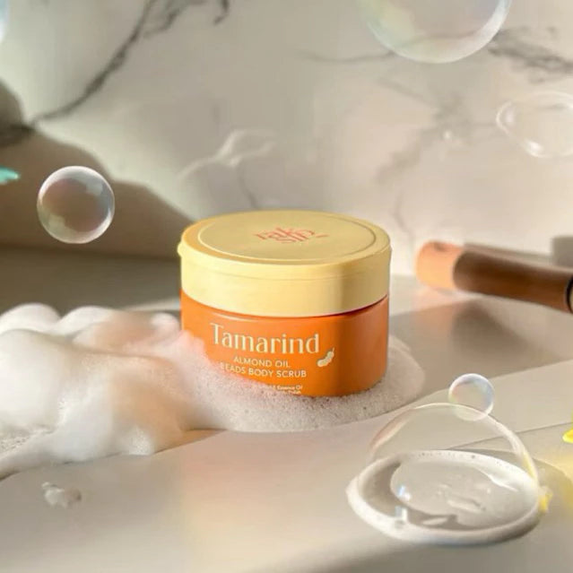 RAKSI Tamarind Almond Oil Beads Body Scrub สครับรักษิ มะขามเจลลี่ออยล์ 300g. ⛔️เข้า13/3
