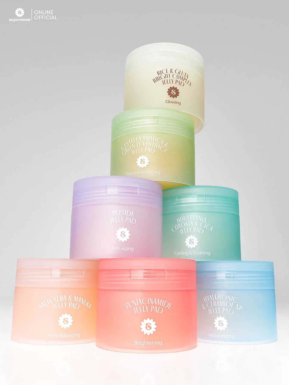 (Pre-order) SUPERMOM JELLY PAD Toner Pad &amp; Mini Mask โทนเนอร์แพดเนื้อเจลลี่ 60แผ่น