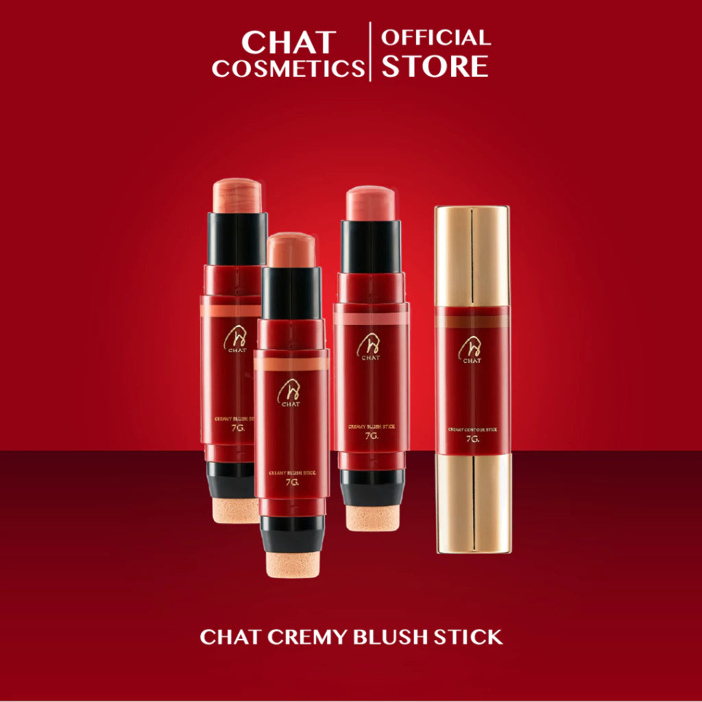 ⛔️ (Pre-order) CHAT COSMETICS Creamy Blush Stick บลัชออนแบบแท่ง เนื้อครีม พร้อมฟองน้ำเกลี่ยในตัว 7g.