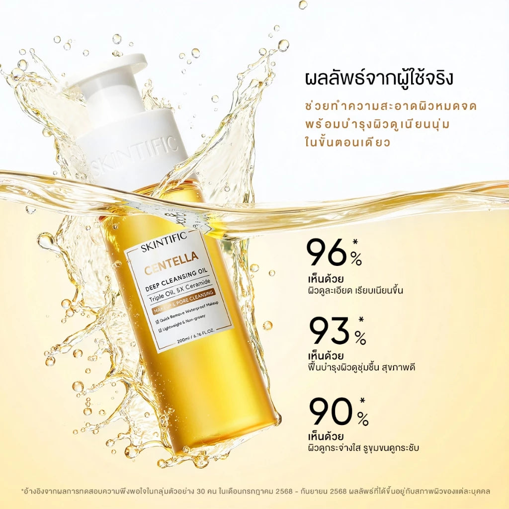⛔️ (Pre-order) SKINTIFIC Centella Deep Cleansing Oil ทำความสะอาดอย่างล้ำลึก เนียนนุ่มใน 30 วินาที 200ml.
