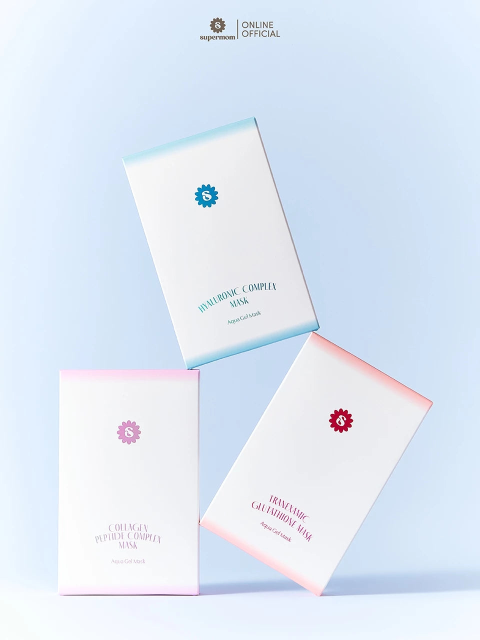 (Pre-order) SUPERMOM AQUA GEL MASK  มาส์กชีทเนื้อเจล แผ่นบางใส 30ml x 5 แผ่น