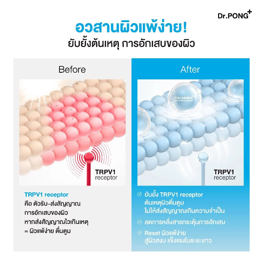 ⛔️ (Pre-order) Dr.PONG CalmMEA 1.5 Soothing Cream มอยส์เจอร์ไรเซอร์ปลอบประโลมผิว ลดแดงคัน 50g