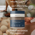 WILD AVENUE Standard SENHMB Plant Protein 18 Amino Acids Cacao โปรตีนพืชครบ 18 กรดอะมิโน รสคาเคา เหมาะสร้างกล้ามเนื้อและฟื้นฟูร่างกาย 450g