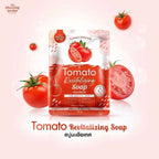 Tomato Revitalizing Soap  สบู่มะเขือเทศ สูตรรีไวทัลไลซิ่ง บูสผิวกระจ่างใส 1 ก้อน 50g. ⛔️ เข้า 13/3