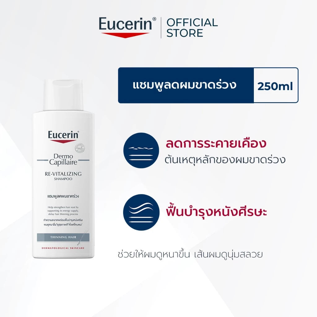⛔️ (Pre-order) Eucerin DermoCapillaire Shampoo Thinning Hair 250ml แชมพูลดปัญหาผมขาดหลุดร่วง