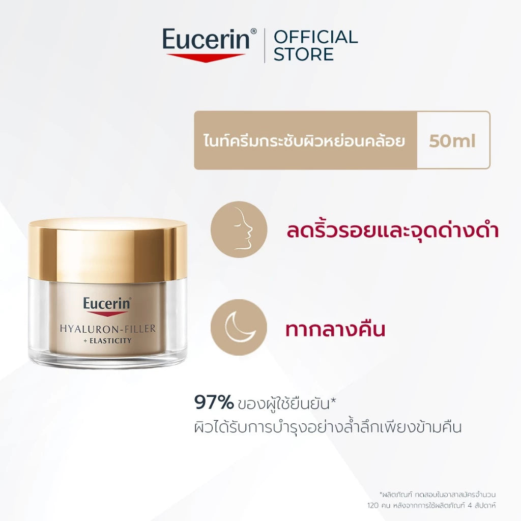 ⛔️ (Pre-order) Eucerin Hyaluron-Filler + Elasticity Thiamidol Night Cream ไนท์ครีมบำรุงผิวตอนกลางคืน 50ml